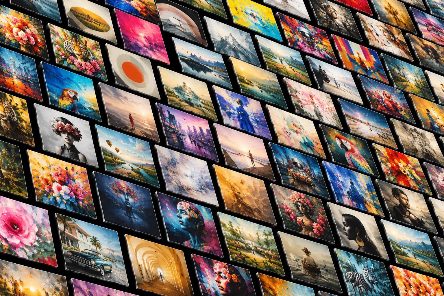 Colorful artwork grid